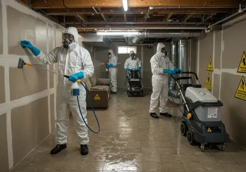 Basement Moisture Removal and Structural Drying process in Lafayette, CA